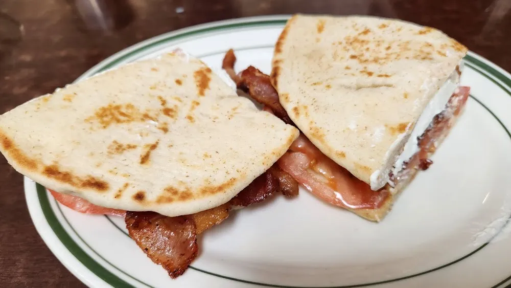 Tomato Cream Cheese Bacon on Pita